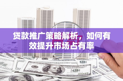 天宁贷款推广策略解析，如何有效提升市场占有率