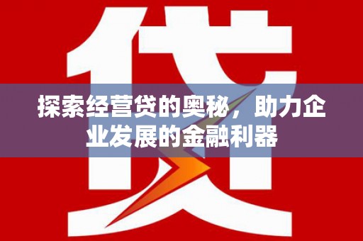 江东探索经营贷的奥秘，助力企业发展的金融利器