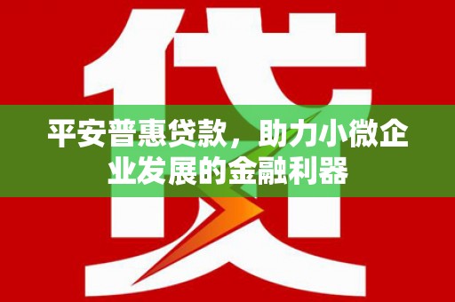 景谷平安普惠贷款，助力小微企业发展的金融利器