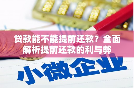 宁武贷款能不能提前还款？全面解析提前还款的利与弊