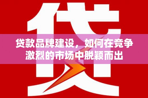 高碑店贷款品牌建设，如何在竞争激烈的市场中脱颖而出
